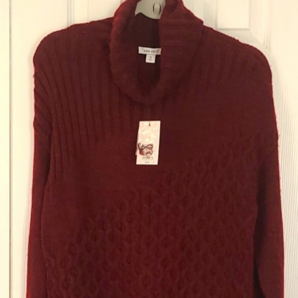 NINE WEST BRAND WOMEN'S PLUM COWL NECK SWEATER SIZE XS - Picture 1 of 13